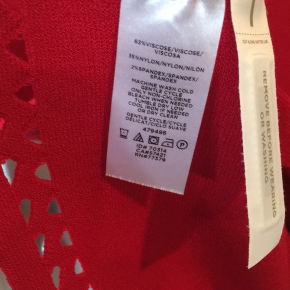 Laser Cut Flounce Sweater Red Dress 👗 size—S - Picture 4 of 8